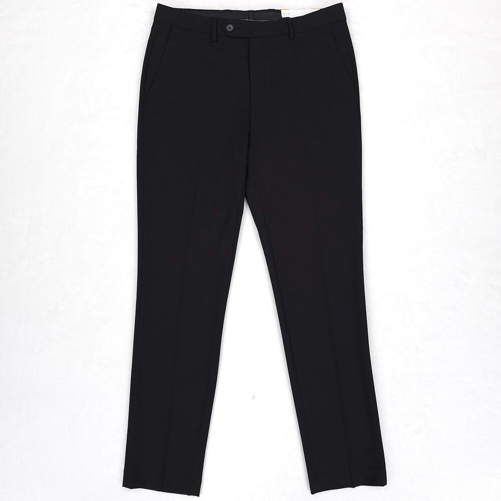 Calvin Klein Mens Skinny Fit Dress Pants 34x30 Black Solid Infinite Stretch NWT